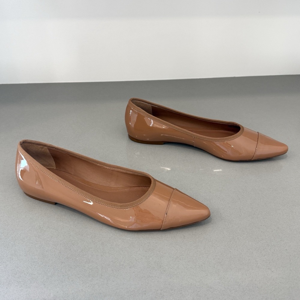 Rebecca Allen Skim Flat Womens 8 Nude Old Money Preppy Classic Capsule Leather